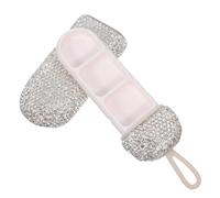 VALICLUD Bling Rhinestone Pill Case With Compartments Portable Travel Medication Organizer Small Plastic Pill Container For Daily Use And Outdoor Storage