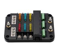 VALICLUD Boîte à Fusibles 10-24 V 80 A Indicateurs LED Rouges et Bleus Porte-Fusibles Multi-Voies pour Voiture Camping-Car Yacht et Bateau Bloc de Distribution 12 V Corrosion