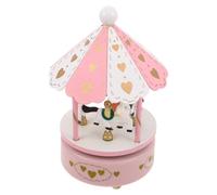 VALICLUD Boîte à Musique Carrousel en Bois Rotative Figurine de Cheval, Design Artisanal Délicat et Élégant, pour Décoration Salon ou Anniversaire
