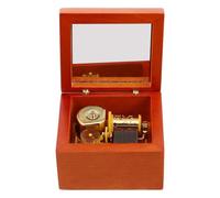 VALICLUD Boîte à Musique Vintage en Bois Massif Rouge, Mécanisme à Remontoir 8 Tons, Finition Rouge Bois, Décoration Bureau et Collection, Mini Boîte Musicale Classique, Présent Esthétique