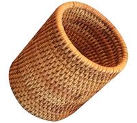 VALICLUD Boîte à Thé en Rotin Tressé Indéformable, Pot à Crayons Six Gentlemen pour Bureau et Maison, Panier de Rangement Polyvalent pour Anniversaire et Mariage