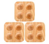 VALICLUD Boîte à Œufs 4 Emplacements Grosse Capacité Optimisation de L'espace Double Rangée en Bois de Caoutchouc 3pcs pour Réfrigérateur Cuisine