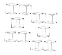 VALICLUD Boîte Carrée Transparente en Acrylique avec Couvercle 14 Pièces 6,5 X 6,5 X 6,5 Cm 210 Ml pour Rangement Bonbons, Bijoux et Décorations, Coffret Multifonction pour Fêtes et Maison