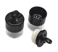 VALICLUD Boîte de Poudre Compacte Noire 2pcs avec Houpette Intégrée, Facile à Utiliser, Distribution Uniforme pour Maquillage Quotidien et Voyage, Capacité 5g