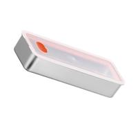 VALICLUD Boîte de Rangement Alimentaire Acier Inoxydable avec Couvercle Transparent Conteneur de Conservation pour Bacon Viande et Fromage Au Réfrigérateur Organisateur Compact pour