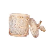 VALICLUD Boîte De Rangement En Verre Multifonctionnelle 1 Grand Format Marron Clair Distributeur D'écouvillons Porte-coton-tige Pour Cosmétiques Usage Bureau Et Maison