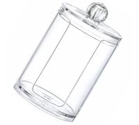 VALICLUD Boîte de Rangement pour Coton Démaquillant et Gobelets en Plastique, Transparente, Compacte, Rainures de Rangement, Hygiénique et Pratique pour Salle de Bain