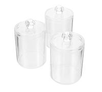 VALICLUD Boîte de Rangement pour Coton Démaquillant Trois Compartiments, Grosse Capacité, Matériau, pour Organiser Accessoires D'ongles Salon Comptoir