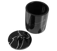 VALICLUD Boîte de Rangement pour Cure-Dents en Résine Noire Ronde avec Couvercle, Boîte de Cotons pour Salle de Bain, Fonction Anti-poussière et Étanche