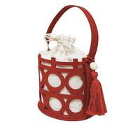 VALICLUD Boîte de Rangement pour Mariage Feutre Rouge Boîte à Traditionnelle Chinoise Coffret Délicat avec et Pompon pour Invités et
