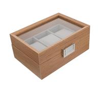 VALICLUD Boîte de Rangement pour Montre Bois Premium Étui Portable Rayures et Poussière Organiseur Pratique pour Montres et Bijoux Coffret Emplacements Design Classique