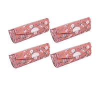 VALICLUD Boîte De Rangement pour Rouge à Lèvres 4 Pièces Compacte Motif Floral avec Miroir Bouton Fermeture pour Femme Transport Facile Présent Maman Paquet à Main