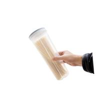 VALICLUD Boîte de Rangement Spaghetti Plastique Multifonction avec Couvercle Doseur Rotatif Étanche Bleu Clair pour Céréales Noix Riz et Aliments Secs