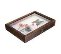 VALICLUD Boîte de Spécimens Bois Premium avec Couvercle Acrylique Transparent Cadre Exposition et Insectes Rangement Compact et Verrouillable pour Collection et Observation