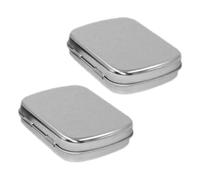 VALICLUD Boîte de Vernis à Ongles Vide en Métal 2 Pièces Mini Format Silver Compartiments Multifonction pour Rangement Manucure et Nail Art, Étui Portable Pratique pour Usage Voyage