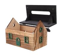 VALICLUD Boîte Distributrice de Mouchoirs en Bois Massif Forme Maison Étui Rectangulaire pour Serviettes 1 Pièce Organiseur Décoratif Rustique pour Salle de Bain Chambre et Hôtel