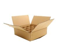 VALICLUD Boîte en Carton Ondulé Compartimentée 345X345X105 MM 9 Compartiments 82X82X80 MM Résistante et Réutilisable pour Cartons pour Déménagement et Boîte d'Emballage de Vin