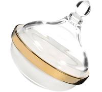 VALICLUD Bol à Dessert Céramique avec Couvercle Bol Multifonction pour Pudding Fruits et Gâteaux Ramequin Porcelaine pour Cuisine Maison Design Élégant avec Bord Doré