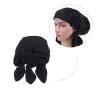 VALICLUD Bonnet de Nuit en Soie Ultra Doux Taille Unique Bande Élastique pour Femmes et Filles Cheveux Longs pour Sommeil Réparateur et Protection Capillaire Noire