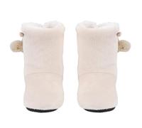 VALICLUD Bottes D’Intérieur Chaudes et Antidérapantes en Coton Semelle Souple et Silencieuse Taille Unique 35-38 Couleur Ivoire pour L’Hiver Confort à la Maison