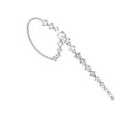 VALICLUD Boucle D'oreille Clip sans Perçage en Alliage Argenté avec Décor Cristal, Manchette D'oreille Droite Décorative pour Femme, Bijou Polyvalent pour Usage Quotidien et Présent