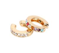 VALICLUD Boucles D'oreilles C en Alliage Blanc pour Femme, Clip D'oreille Non Percé, 2 Pièces, Style Chic Finition Électrolytique Résistante