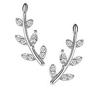 VALICLUD Boucles d'Oreilles de Feuille Femme Élégantes Argenté Grimpantes pour Accessoire de Mode Petites Boucles d'Oreilles