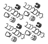 VALICLUD Boucles D'oreilles Manchette sans Perçage pour Femmes et Hommes, Métal Noir, 24 Pièces, Accessoires Décoratifs pour Dreadlocks, Bijoux Cheveux Tressés, Style Unisexe