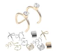 VALICLUD Boucles D'oreilles Manchettes Non Percées 24 Pièces or Et Argenté Taille Unique Pour Adolescentes Et Femmes Soirée Et Quotidien