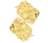 VALICLUD Boucles d'Oreilles Ondulées Géométriques en Alliage de Zinc Clous Carrés Texturés 1 Paire Bijoux Femmes pour Halloween et Fêtes Accessoires Mode Élégants