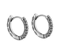 VALICLUD Boucles D'oreilles Pendantes en Cuivre Punk Vintage Fermoir à Verrou, Design Argenté Anti-oxydation, Style Street pour Hommes et Femmes,