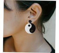 VALICLUD Boucles D'oreilles Tai Chi Yin Yang Exagérées Alliage Solide Femme Décoration Visage Léger Grand Pendentif
