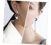 VALICLUD Boucles Oreilles Asymétriques Astronautes Pendantes pour Femmes Design Original avec Longues Accessoires Mode pour Tenue Décontractée ou Habillée