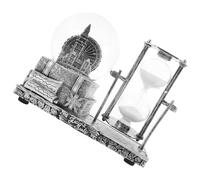 VALICLUD Boule de Cristal Musicale en Résine avec Sablier Vintage, Décoration Artisanale de Table, Ornement Unique pour Bureau et Salon, Éclairage LED sans Pile, Décor Créatif et Élégant