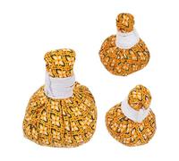 VALICLUD Boules de Massage Chauffantes Tissu Non Tissé Jaune Lot de 3 aux Herbes Chinoises Sûr Pochon de Conservation, pour Massage Dos et Taille