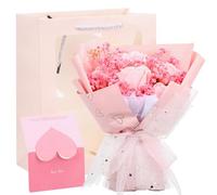 VALICLUD Bouquet de Fleurs Séchées Gypsophile Rose 1 Pièce, Décoration Romantique, Présent Saint-Valentin, Anniversaire et Mariage, Bouquet Solide pour Demoiselles d'honneur