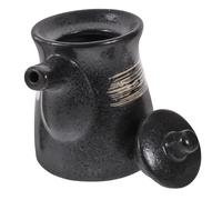VALICLUD Bouteille Assaisonnement Céramique Noire Pot Sauce Soja et Vinaigre Large Ouverture pour Cuisine Facile Contenant Condiments Santé et Écologique