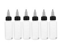 VALICLUD Bouteille Compte-Gouttes 6Pcs Flacon Applicateur Transparent avec Couvercle Bouteille de Couleur pour Peinture et Décorations Flacons Réutilisables pour Artisanat