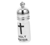VALICLUD Bouteille D’Eau Bénite en Verre 28x11 Mm Motif Croix, Capuchon Acrylique Argenté Brillant, Récipient Sacré Rechargeable pour Baptême Chrétien, Décoration Religieuse De Pâques,