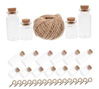 VALICLUD Bouteille Verre Décorative avec Bouchon Liège Mini-Bocal à Message DIY pour Décoration Intérieure Bocal Verre avec Vis à Œil Et Ficelle