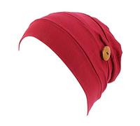 VALICLUD Bouton Turbans pour Le Cancer Bonnet Slouchy à Volants Bandeau Foulard Chimio Casquette tête de Mort en Modal et Coton Bandeau pour Les Femmes Qui dorment