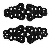 VALICLUD Boutons Décoratifs à Coudre pour Manteau Noir, 2 Paires en Polypropylène Solide, Style Oriental Classique, pour Déguisements et Accessoires