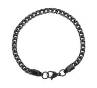 VALICLUD Bracelet De Poignet Pour Homme En Acier Inoxydable 6mm Noir, Chaîne Métal Résistant, Bijou Masculin Pour Usage Quotidien Et Présents Homme