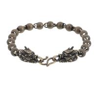 VALICLUD Bracelet Dragon Vintage En Cuivre Pur à Perles Mates, Unisexe, Style Rétro, Bijou Symbolique Pour Homme Et Femme, Taille Ajustée, Usage Quotidien Et Collection