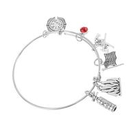 VALICLUD Bracelet Jonc Ajustable Pompier Acier Inoxydable pour Homme et Femme avec Breloque Hache Cadeau Souvenir pour Papa ou Maman Pompier