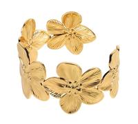 VALICLUD Bracelet Manchette Ouvert Inoxydable Doré Large et Réglable Style Boho Chunky pour Femmes Accessoire Élégant Été Plage