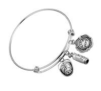 VALICLUD Bracelet Pompier Ajustable en Acier Inoxydable Bijou de Poignet Créatif Chaîne Métallique Résistante Accessoire Unisexe pour Décoration Quotidienne