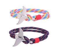 VALICLUD Bracelet Queue De Baleine 21cm En Paracorde Breloque Pour Homme, Accessoire Polyvalent Pour Activités De Loisirs Et Vie Urbaine