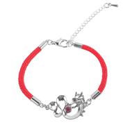 VALICLUD Bracelet Rouge Tressé avec Charme Dragon et Rose Zodiacal Corde Rouge pour Nouvel An Accessoire Unisexe