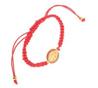 VALICLUD Bracelet Saint Benoît Tressé Ajustable pour Femmes et Adolescentes Bijoux Religieux Faits Main Corde Rouge Protection Spirituelle Fête des Pères et Anniversaire